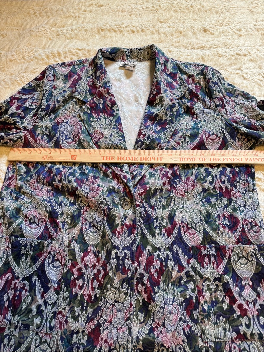 VTG 80s 90s Tapestry Brocade Blazer Plus Size 18 Jewel Tone USA Made retro - Picture 4 of 6